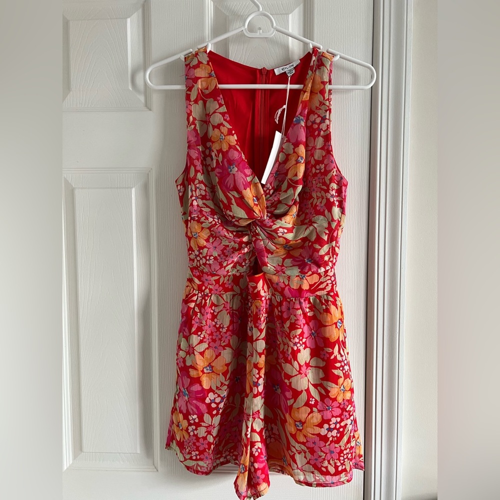 Red Dress Boutique Romper Red Floral Pattern